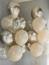 Σύνθεση Μπαλονιών Με χρυσά - Διάφανα & Μπεζ Latex